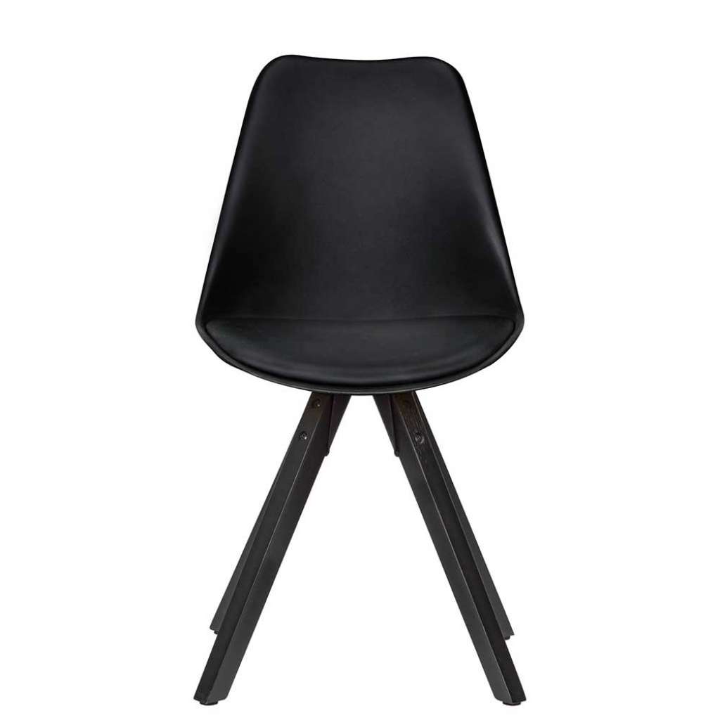 Design Schalenstühle in Schwarz Massivholzgestell (2er Set)