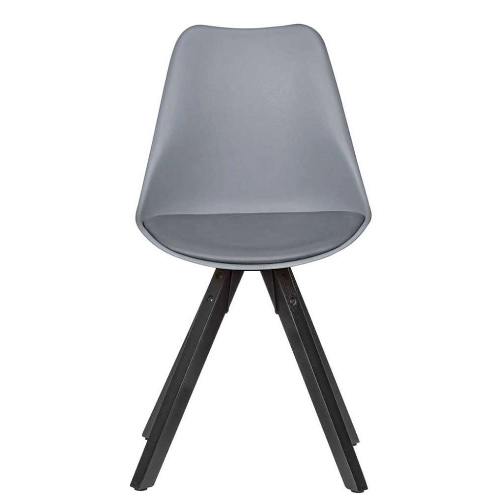 Schalenstühle in Grau und Schwarz modern (2er Set)