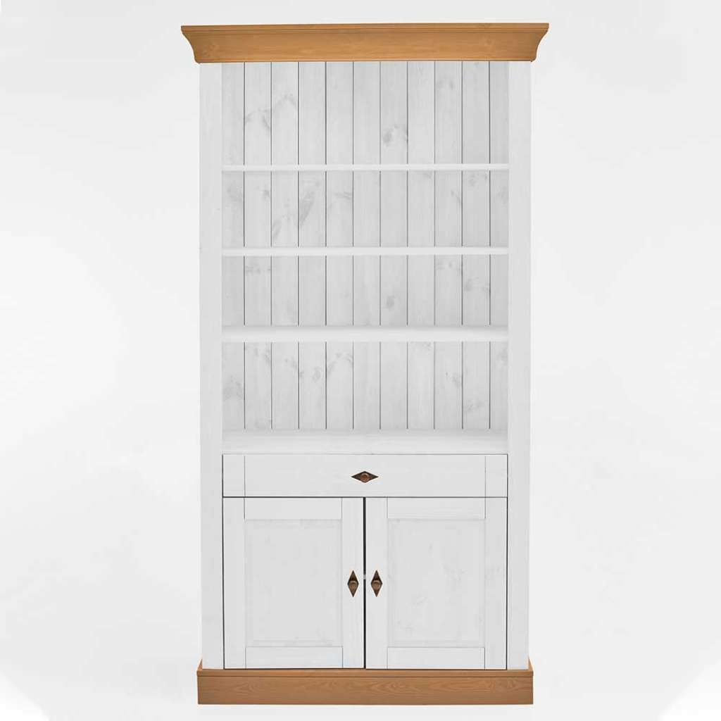 Regal in Weiß Kiefer teilmassiv Landhausstil