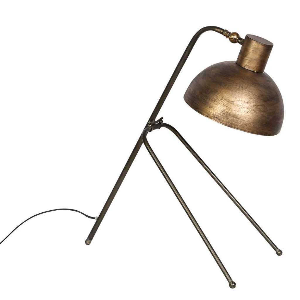 Design Tischleuchte in Altgoldfarben 25 cm breit