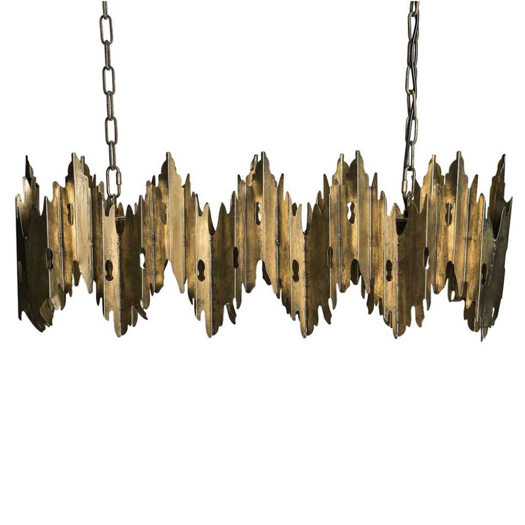 Design Hängelampe in Altgoldfarben 30 cm hoch
