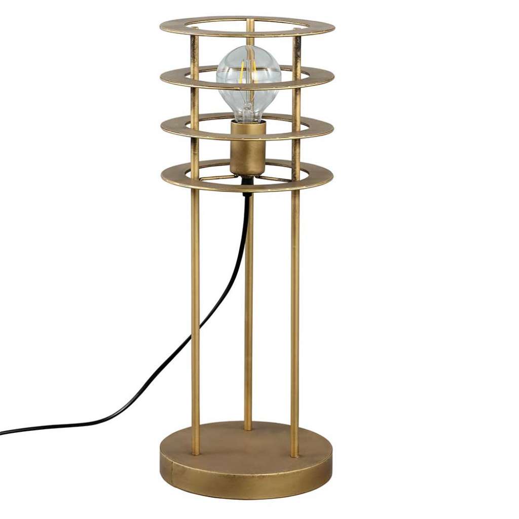 Design Tischleuchte in Altgoldfarben 55 cm hoch