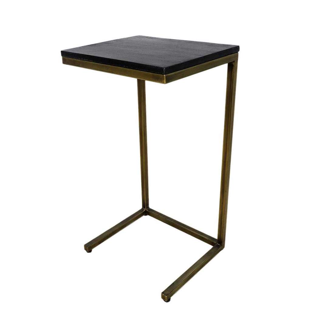 Beistelltisch in Altgoldfarben und Schwarz 65 cm hoch