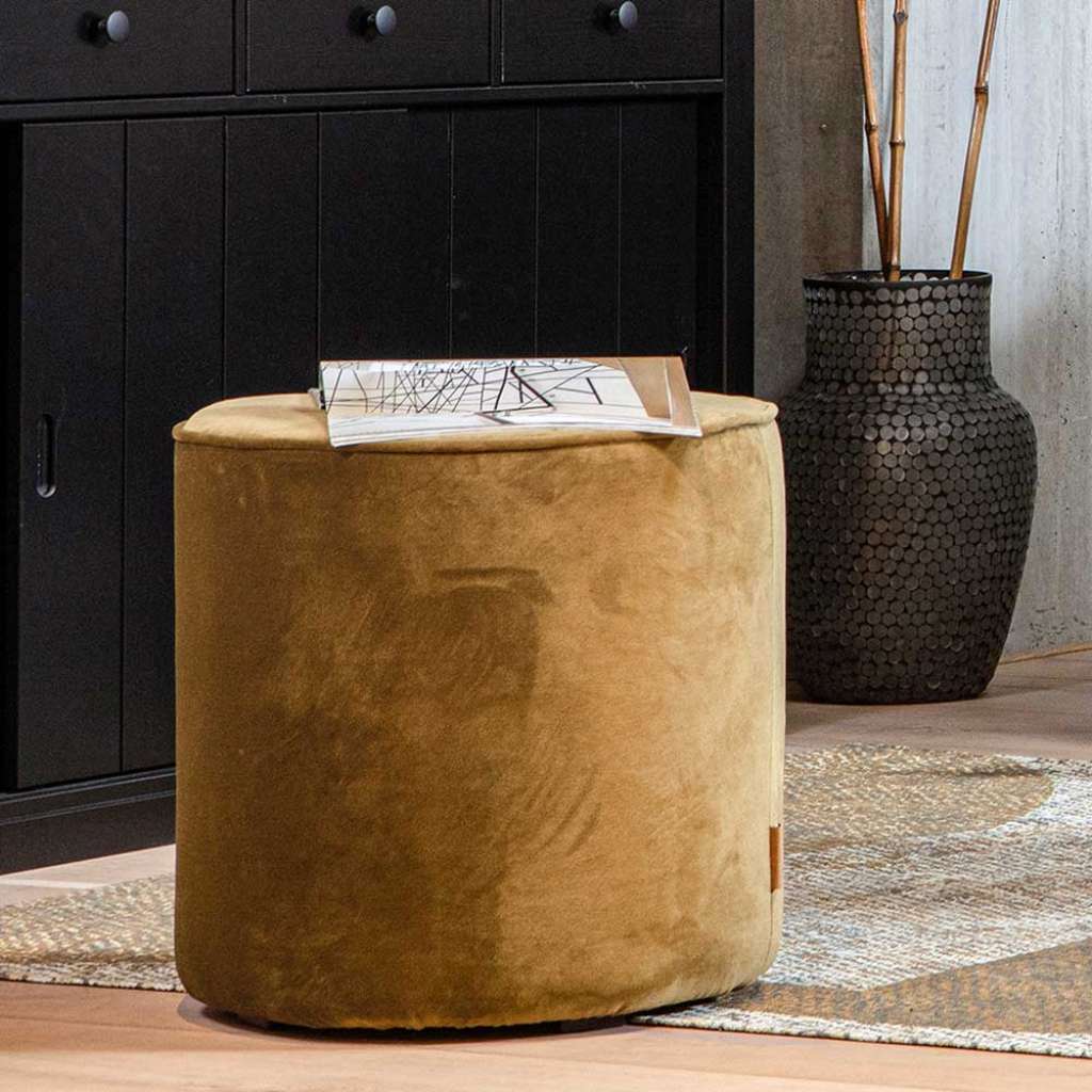 Sitzpouf aus Samt Khaki
