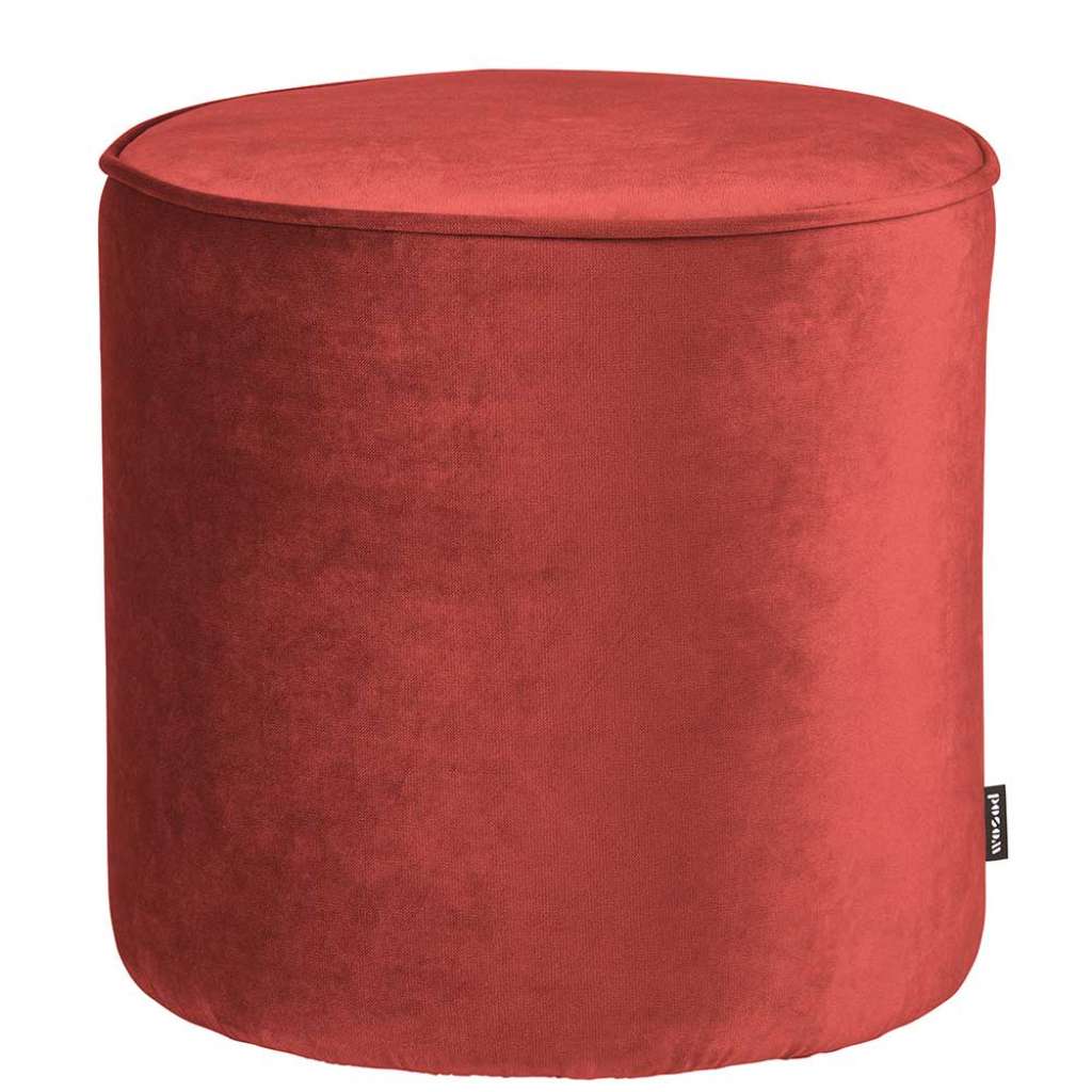 Samt Pouf in Rot Retrostil