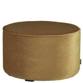 Sitzpouf in Khaki Samt rund