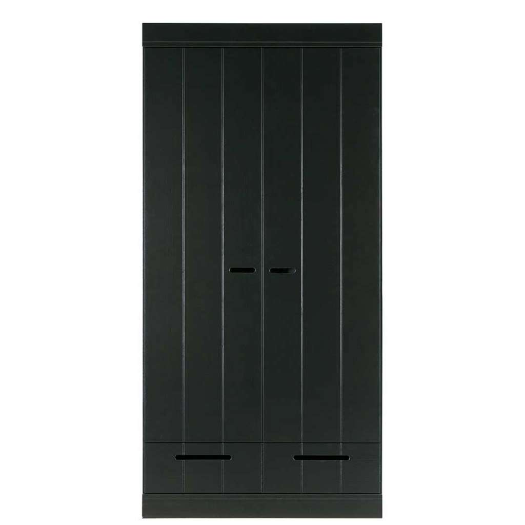 Schlafzimmerschrank in Schwarz Kiefer Massivholz