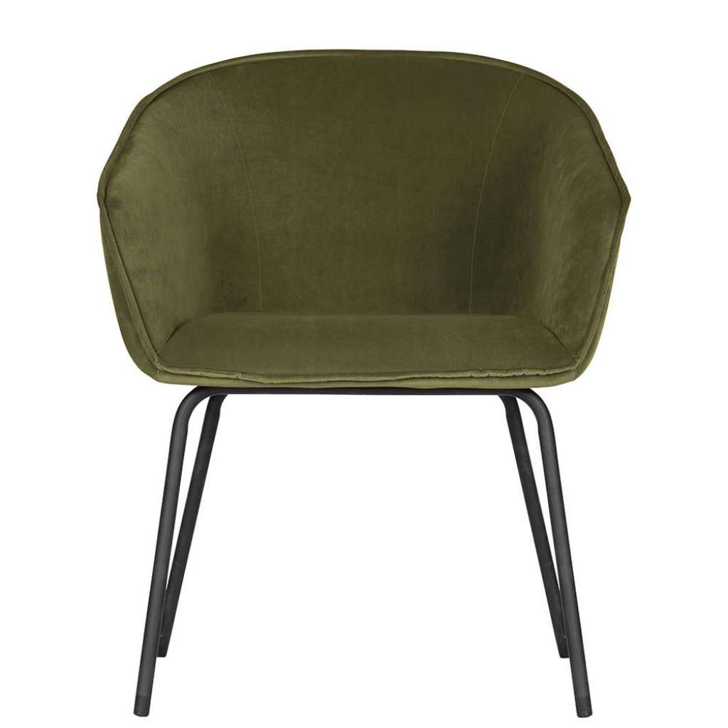 Armstühle in Olivgrün Samt Retrostil (2er Set)