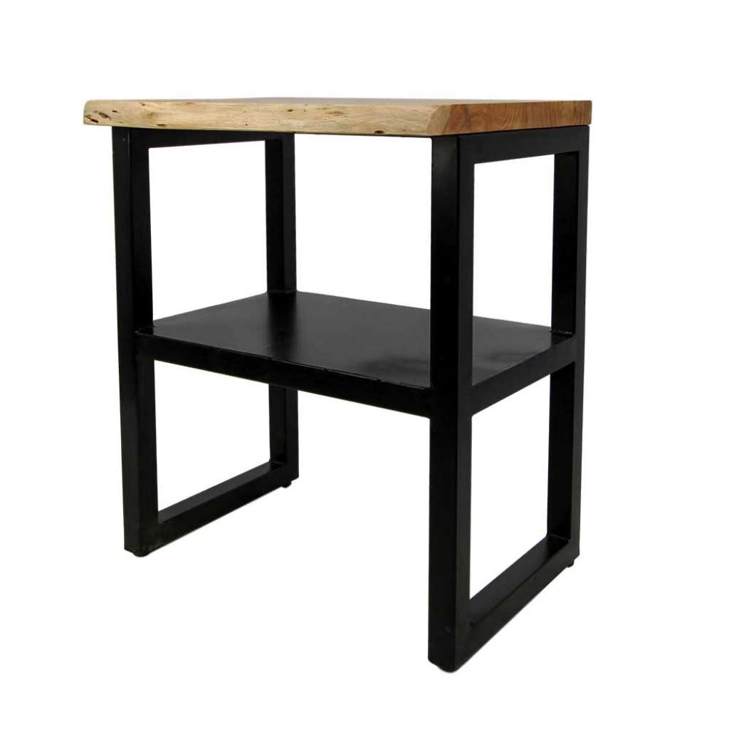 Konsolen Tisch aus Akazie Massivholz und Eisen 75 cm hoch