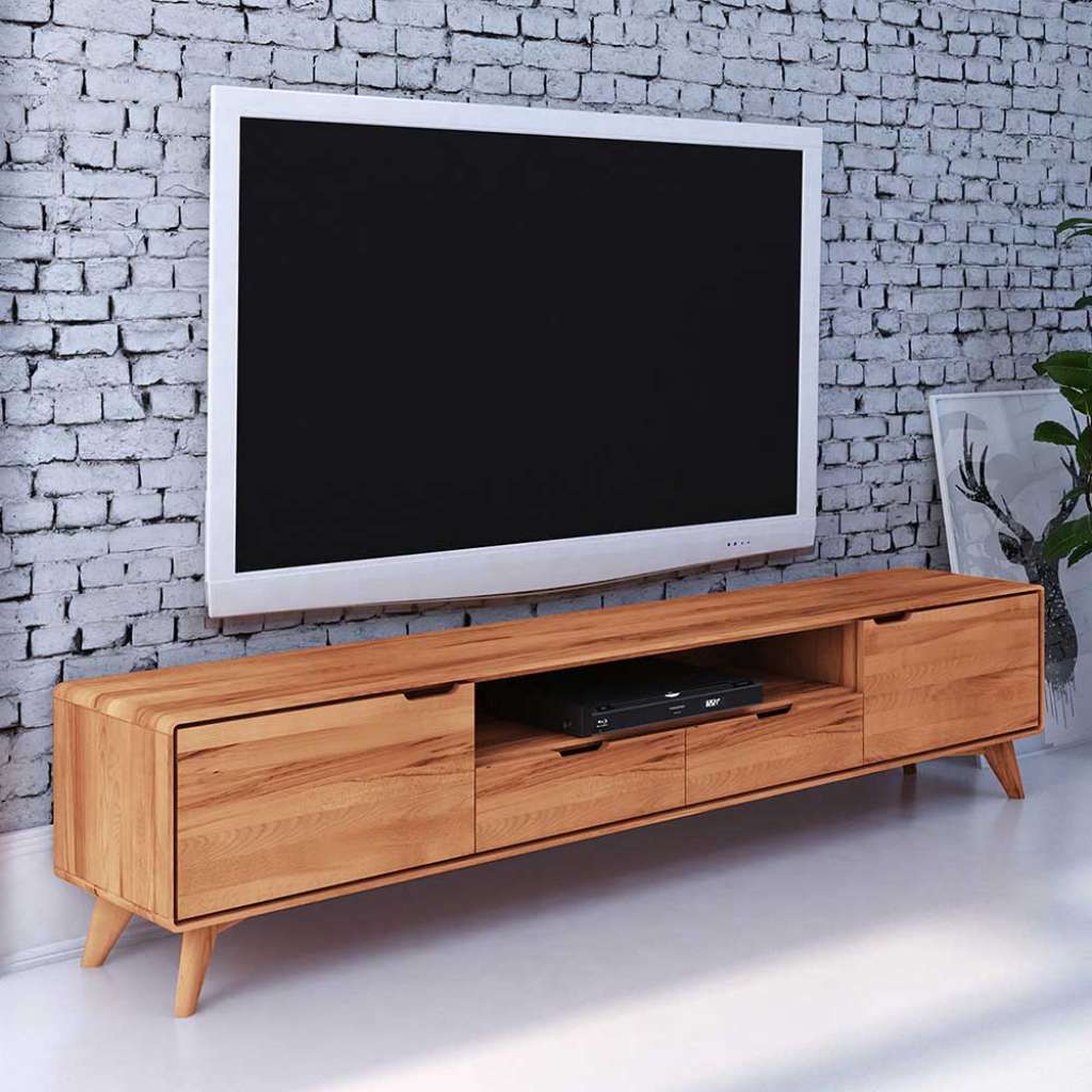TV Lowboard aus Kernbuche Massivholz 220 cm breit