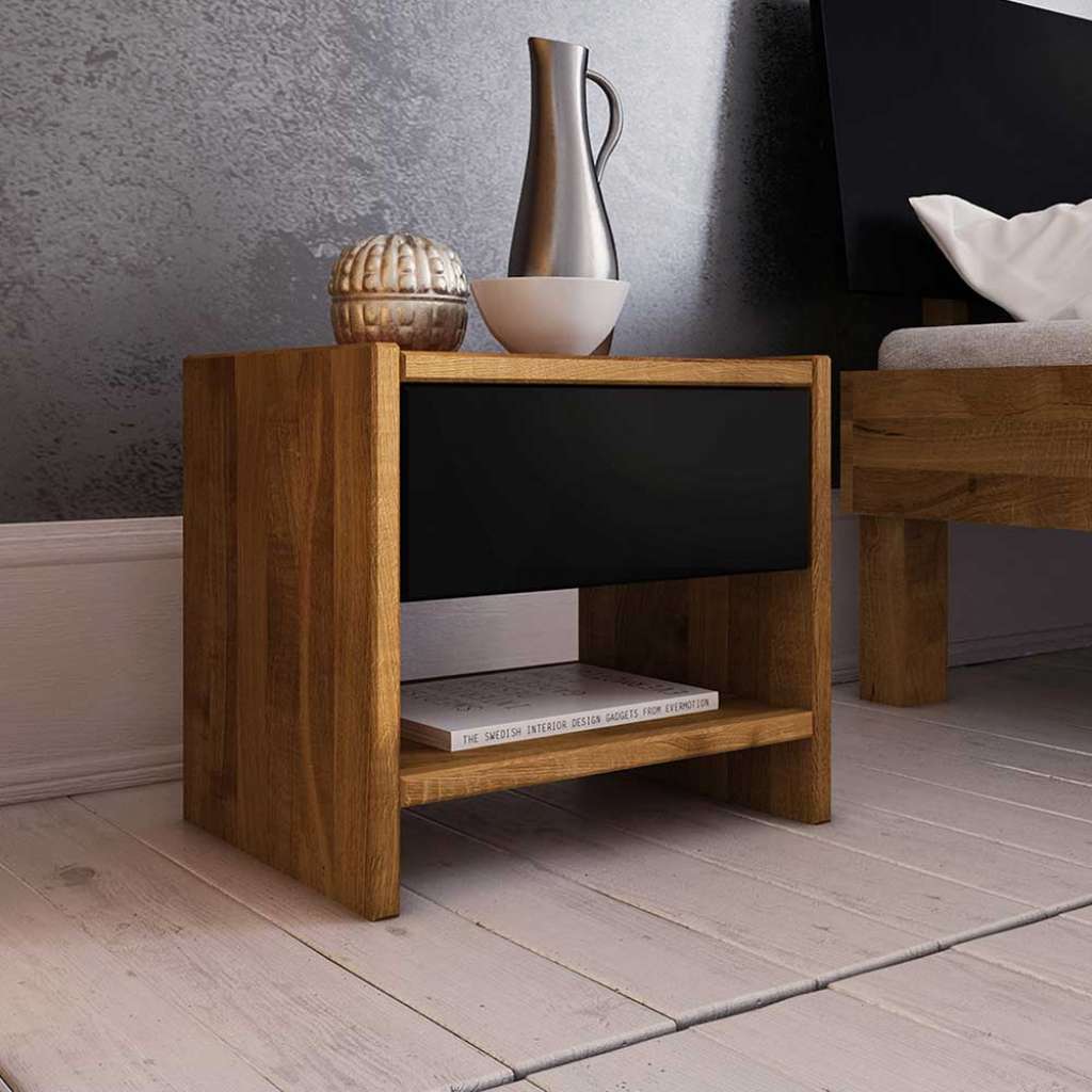 Nachtschrank aus Wildeiche teilmassiv 40 cm breit