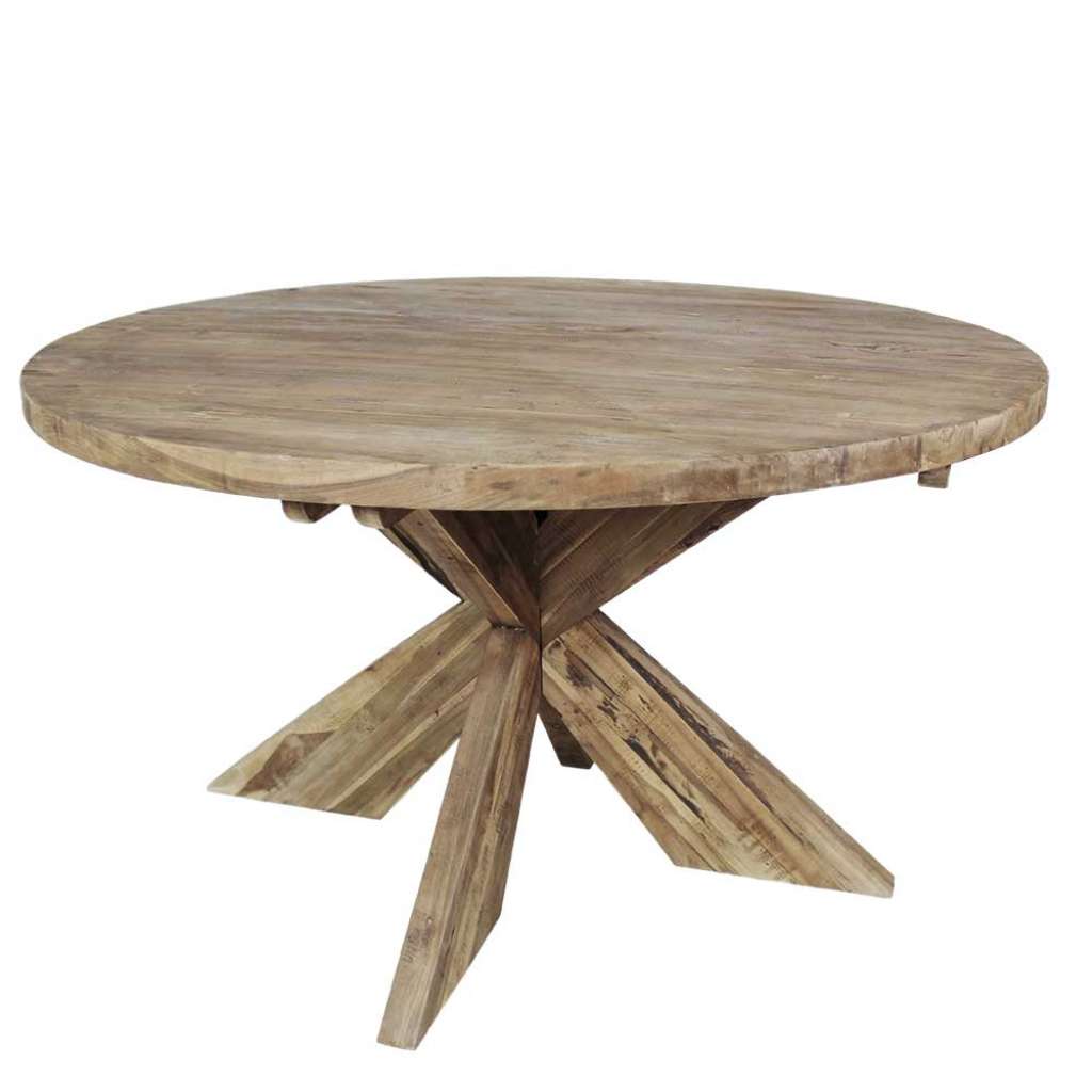 Esstisch aus Teak Massivholz rund