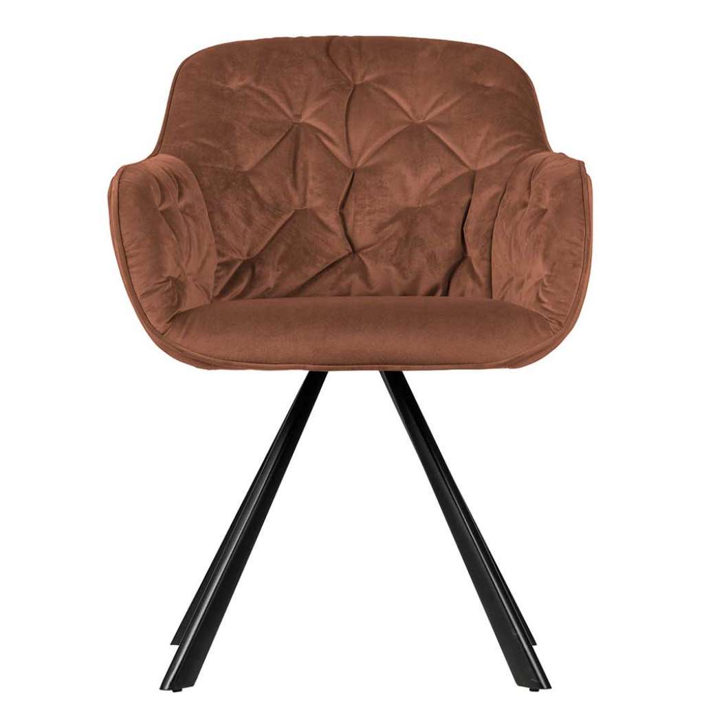 Armlehnstuhl in Rot Samt Metallgestell