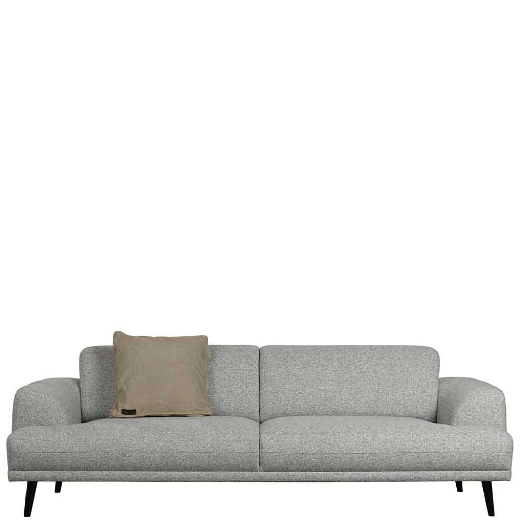 Dreisitzer Sofa in Hellgrau Webstoff modern