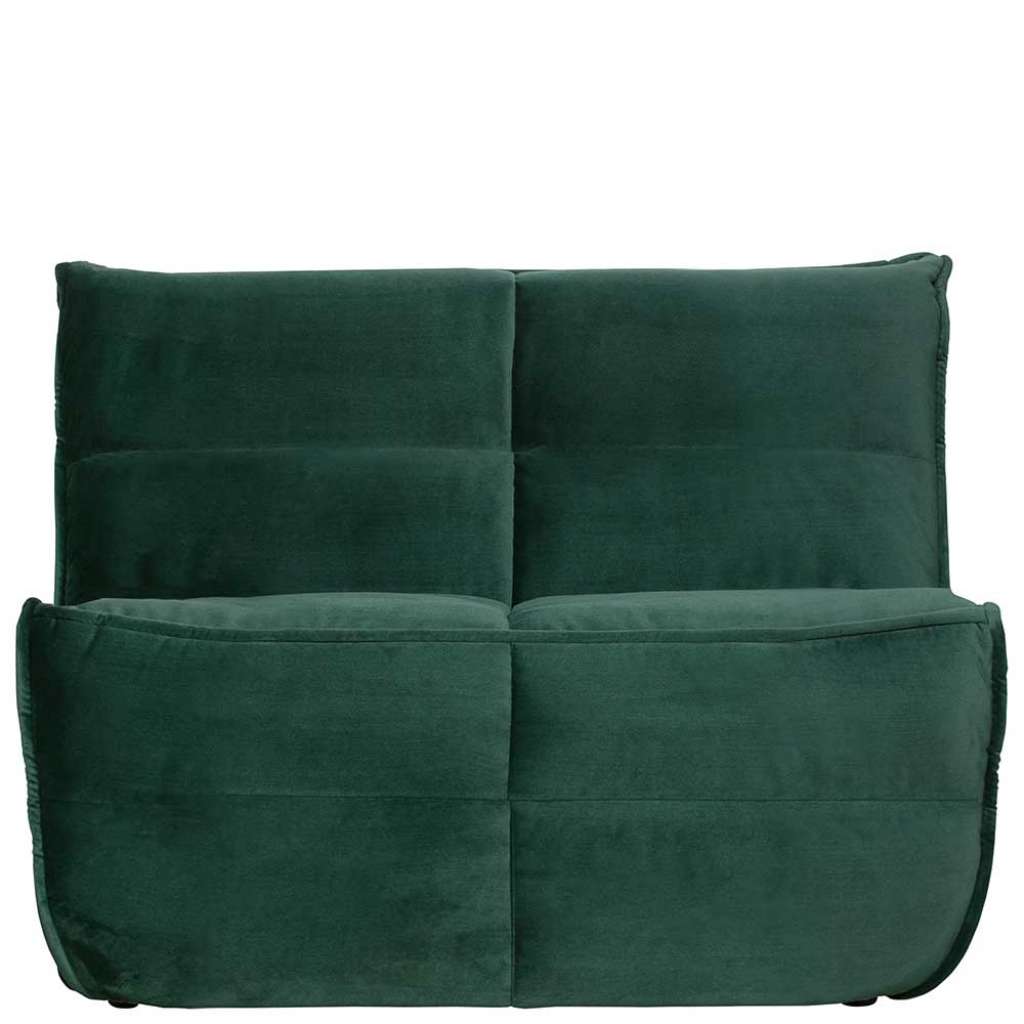 Wohnzimmer Couch in Dunkelgrün Samt 105 cm breit