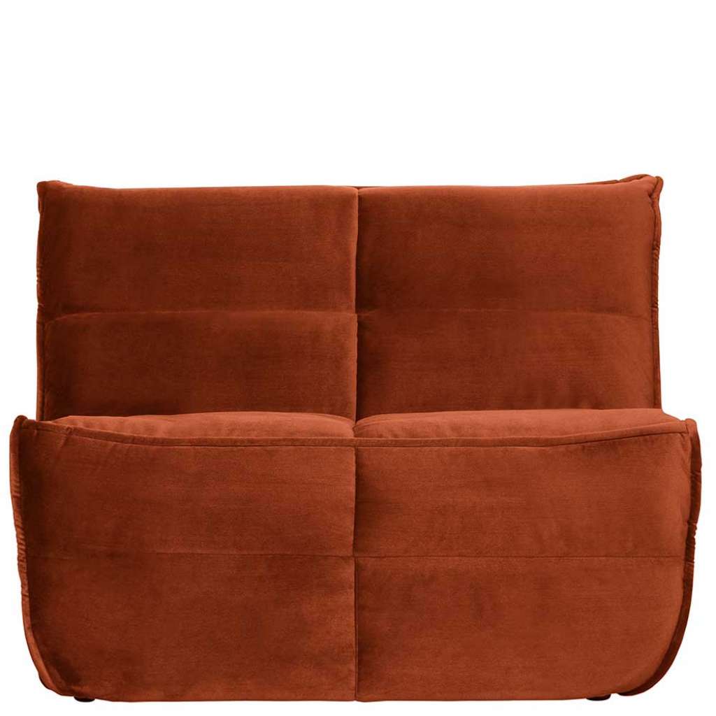 Couch in Rostfarben Samt 105 cm breit