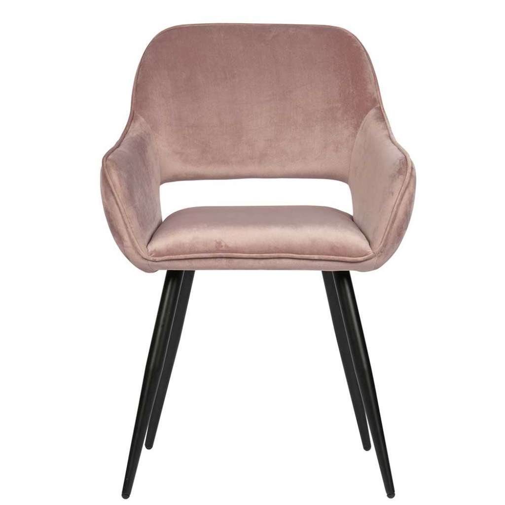 Armlehner in Rosa Samt Metallgestell (2er Set)