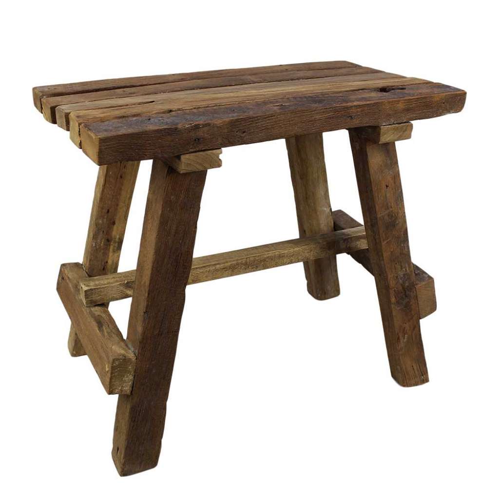 Sitzhocker aus Teak Recyclingholz 55 cm breit