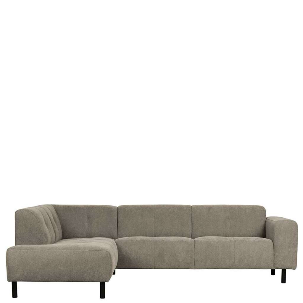 Sofa Rundecke in Hellgrau Chenillegewebe 275 cm breit