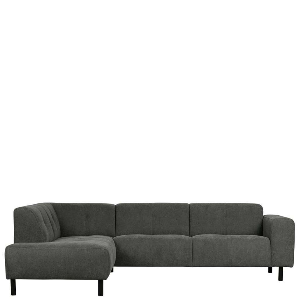 Polsterecke in Dunkelbraun Chenillegewebe Armlehnen