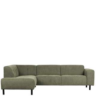 Eckcouch in Graugrün Chenillegewebe 275 cm breit