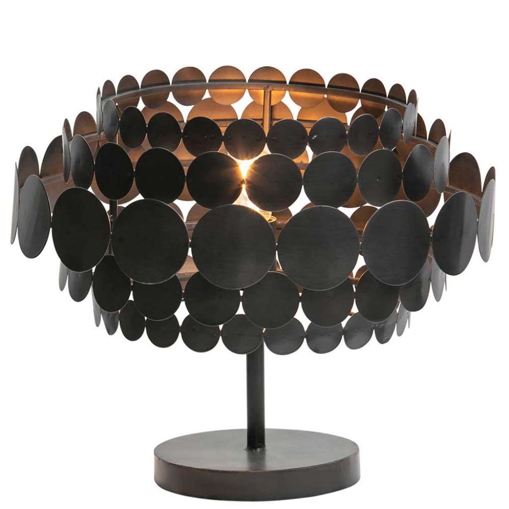 Design Tischleuchte in Schwarz Retrostil