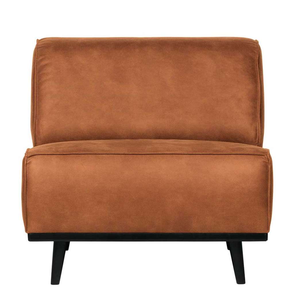 Sessel in Cognac Braun Recyclingleder ohne Armlehnen