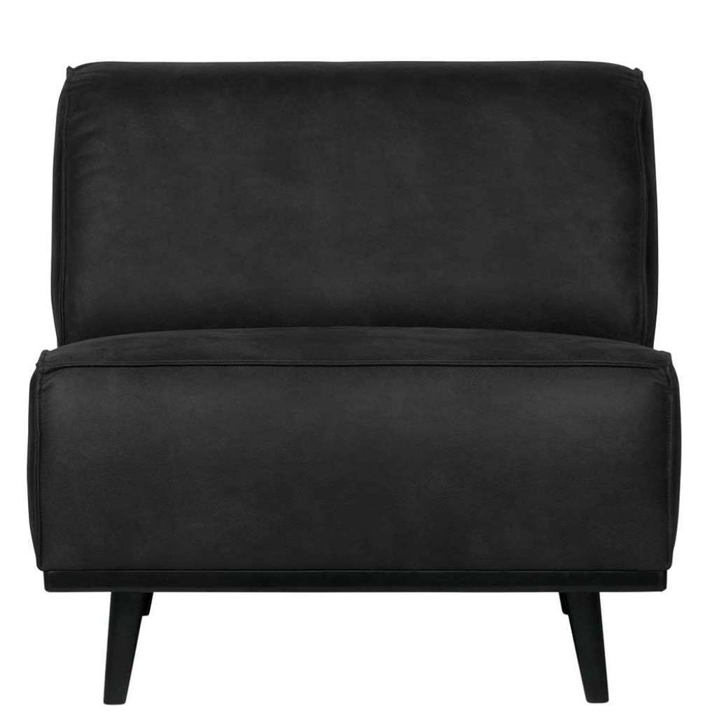 Polstersessel in Schwarz Kunstlederwildleder modern