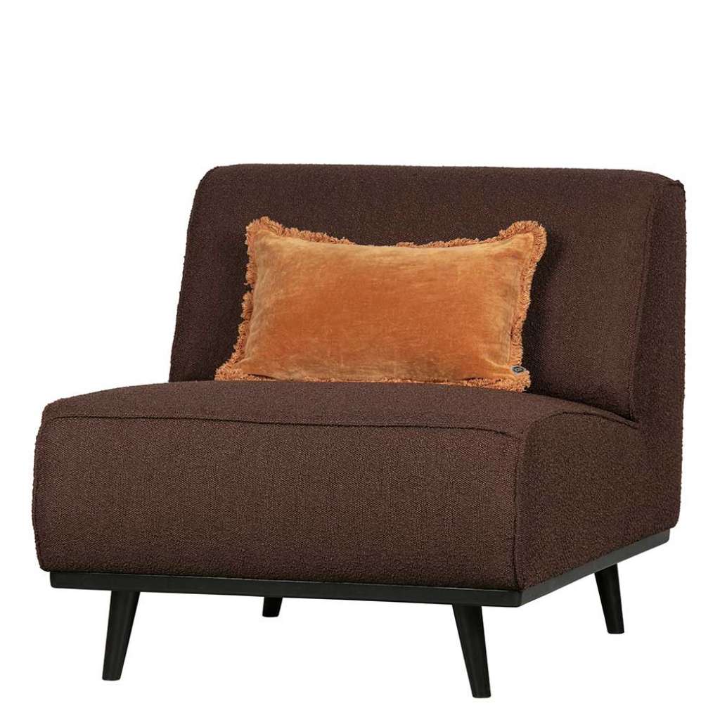 Sessel in Dunkelbraun Stoff ohne Armlehnen