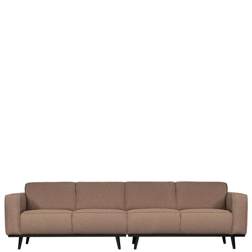 Dreisitzer Sofa in Hellbraun Stoff Federkern