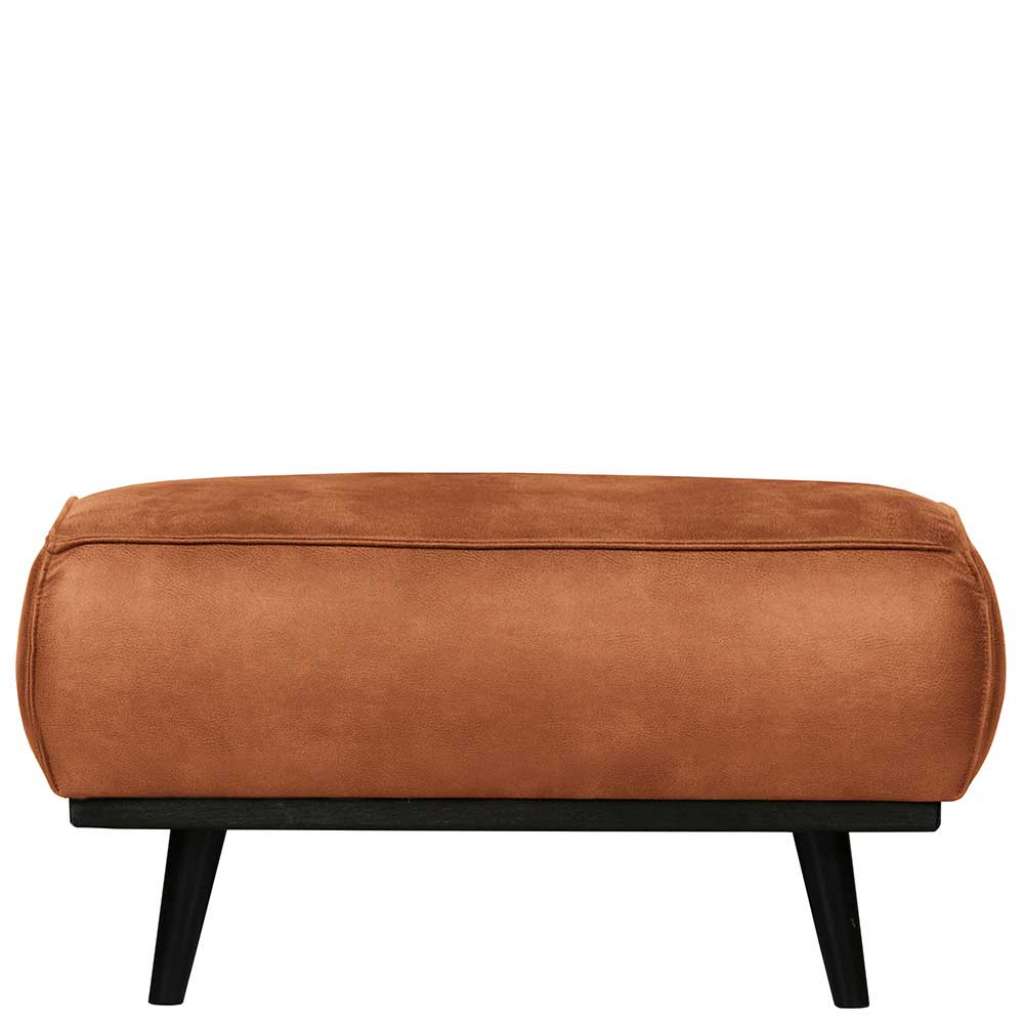 Polsterhocker in Cognac Braun Recyclingleder 80 cm breit