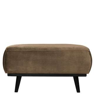 Samt Hocker in Taupe 80 cm breit