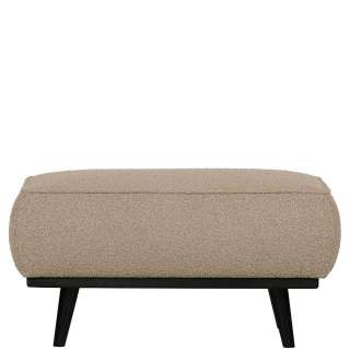 Sitzhocker in Beige Stoff 80 cm breit