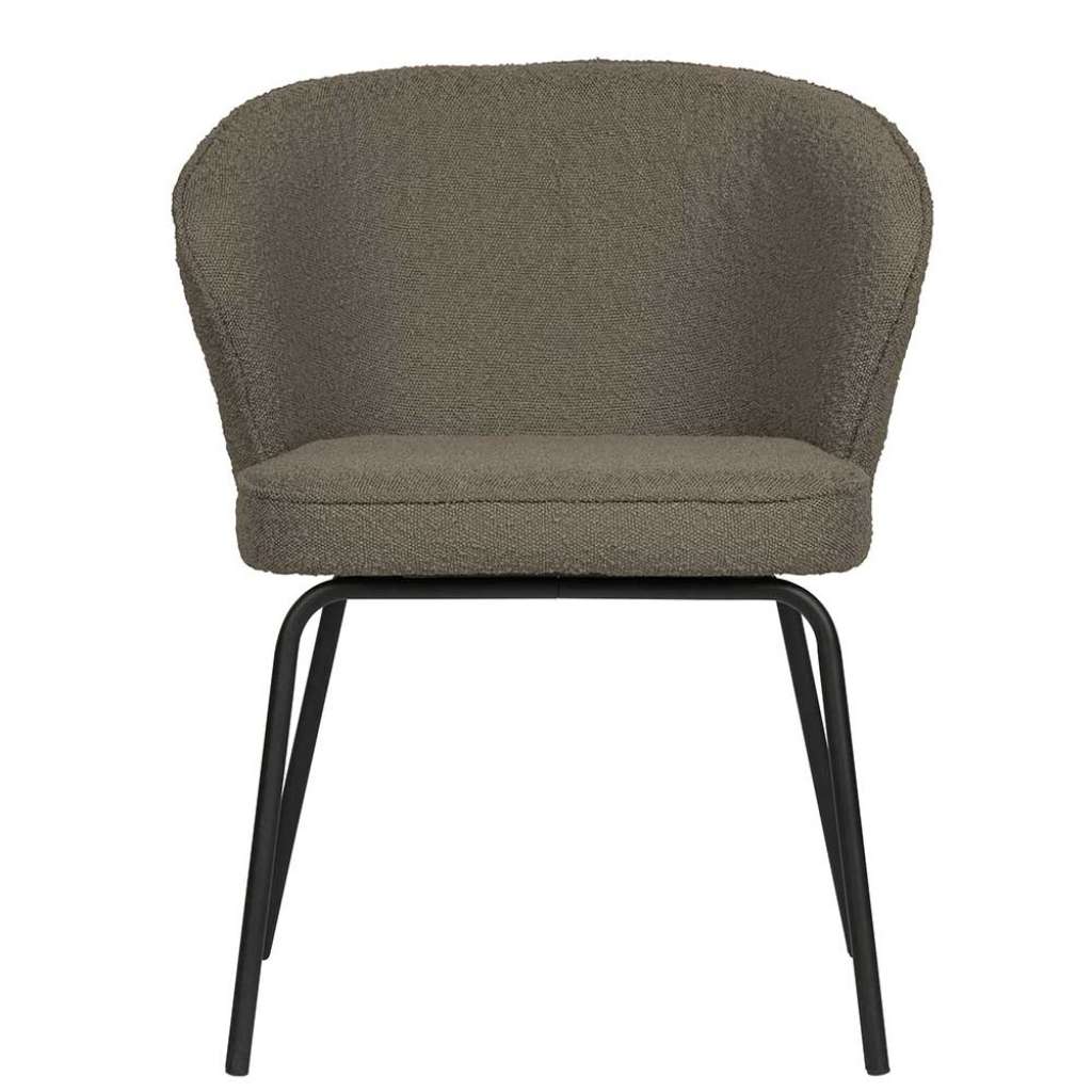 Esstisch Stühle in Hellbraun Boucle Stoff modern (2er Set)