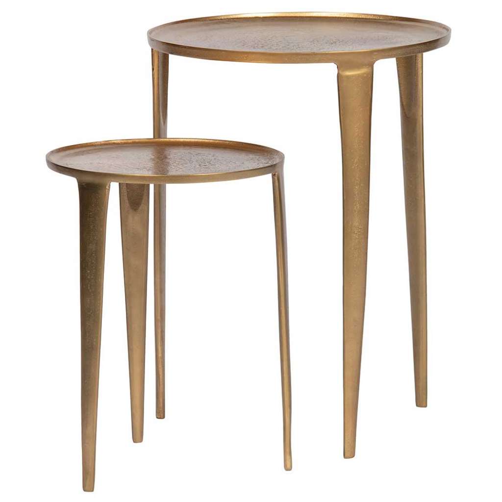 Beistelltisch Set in Altmessingfarben Antik Finish (2-teilig)