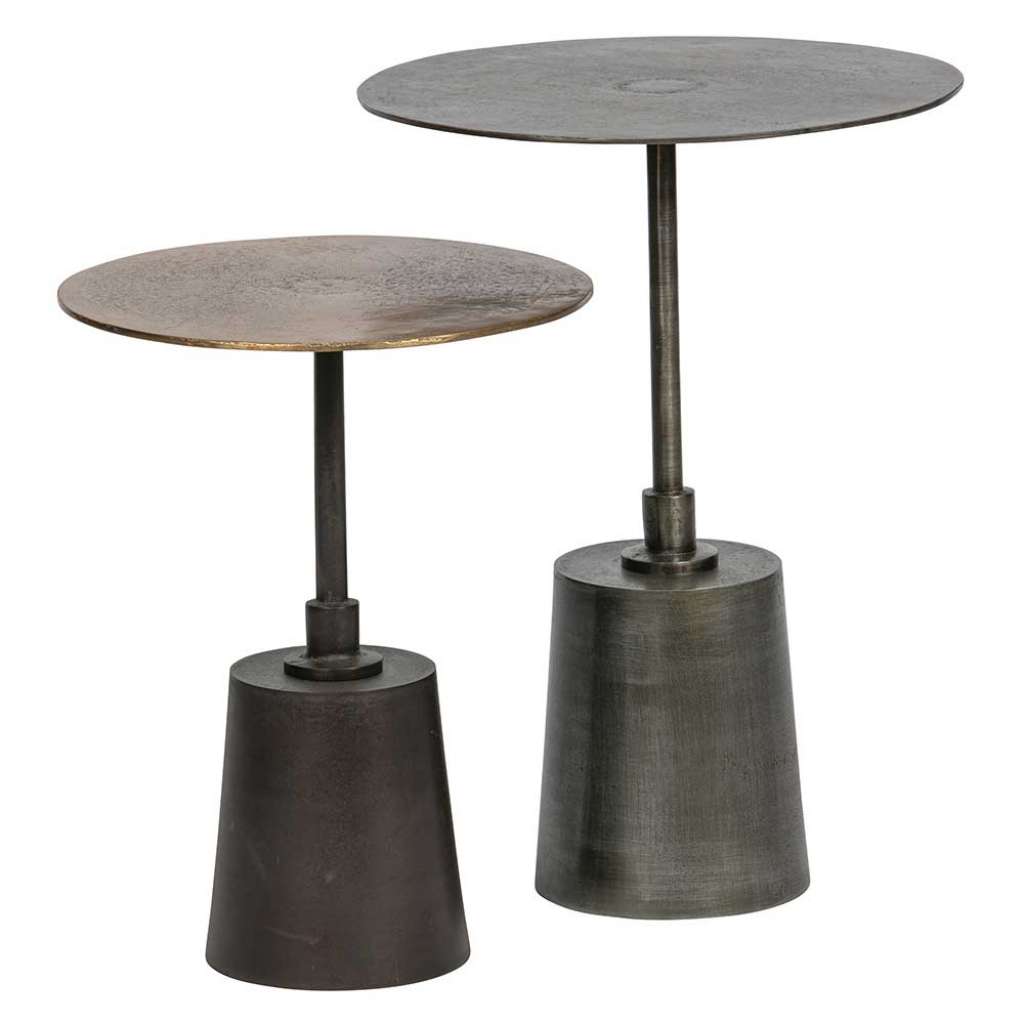 Sofa Beistelltisch Set in Altmessingfarben Altsilberfarben (2-teilig)