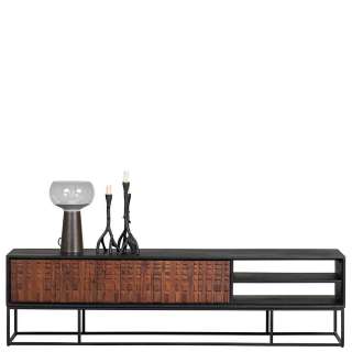 Fernseher Schrank in Nussbaumfarben und Schwarz 175 cm breit
