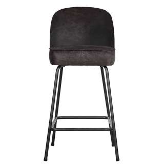 Barhocker in Schwarz Recyclingleder Retro Design