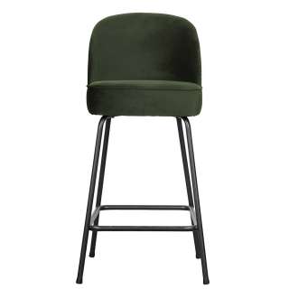 Designbarhocker in Dunkelgrün Samt Retro Look