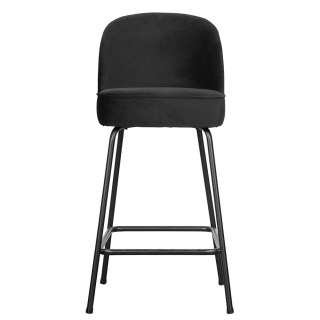 Barhocker in Schwarz Samt Retro Design