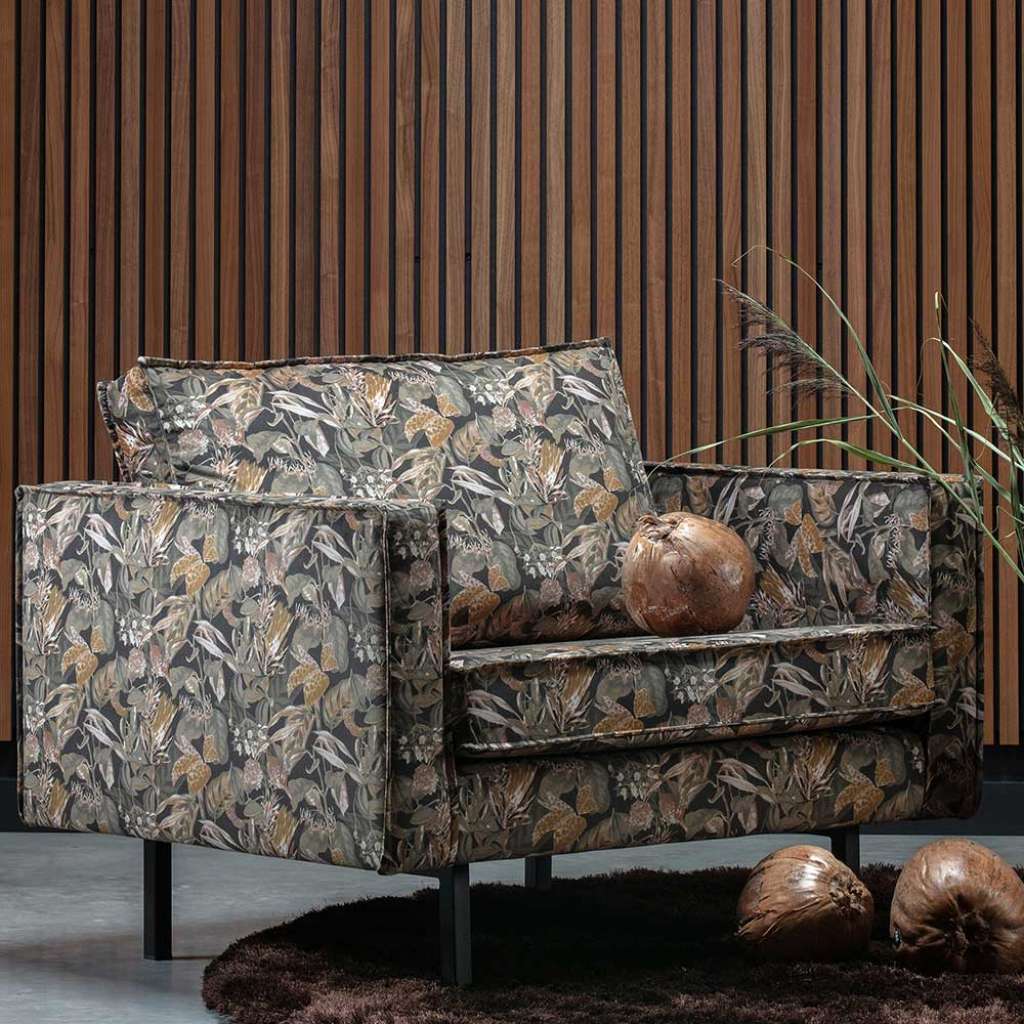 Sessel mit Samtbezug floral gemustert