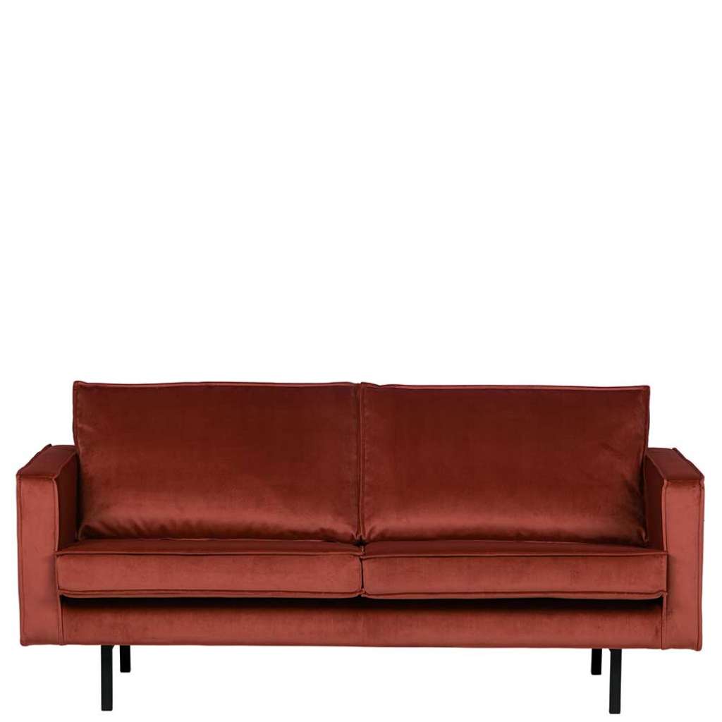 Zweisitzer Sofa in Rotbraun Samt 190 cm breit