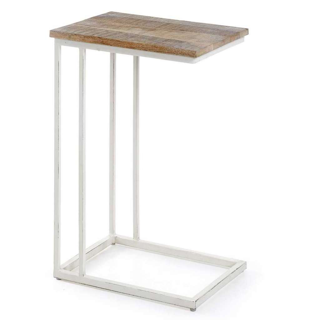 Beistelltisch in Mangobaum White Wash 45 cm breit