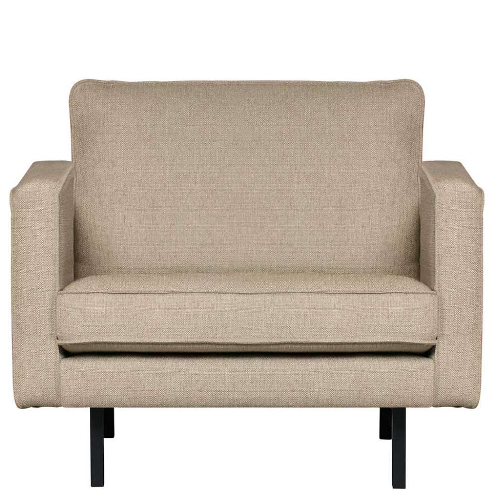 Retro Sessel in Beigegrau Webstoff 105 cm breit