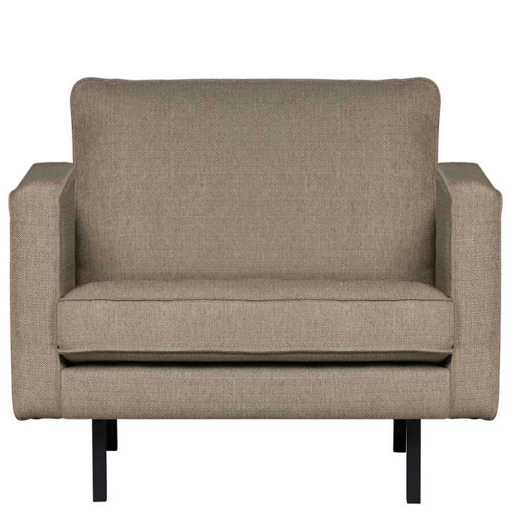 Webstoff Sessel in Graubraun Retrostil