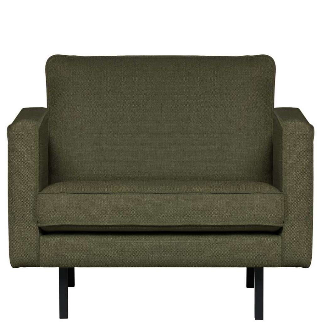 Sessel in Graugrün Webstoff Retrostil