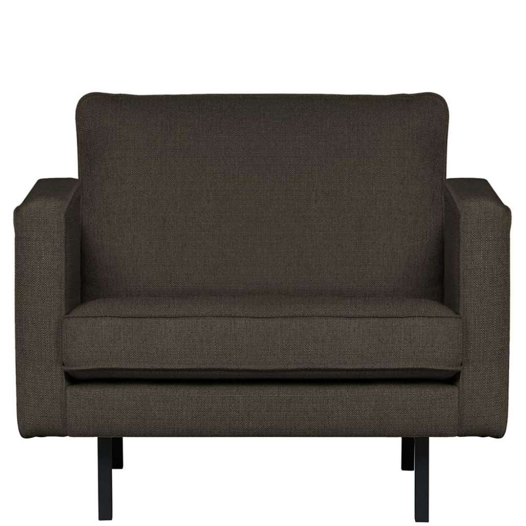 Polstersessel in Graubraun Webstoff Retrostil