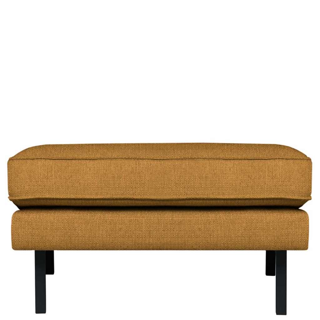 Couchhocker in Hellbraun Webstoff 45 cm Sitzhöhe