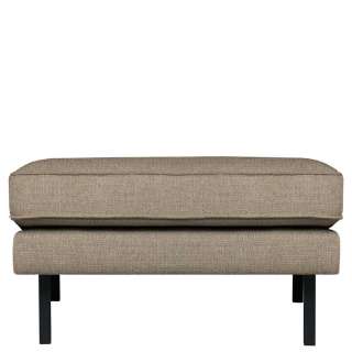 Polsterhocker in Graubraun Webstoff 45 cm Sitzhöhe