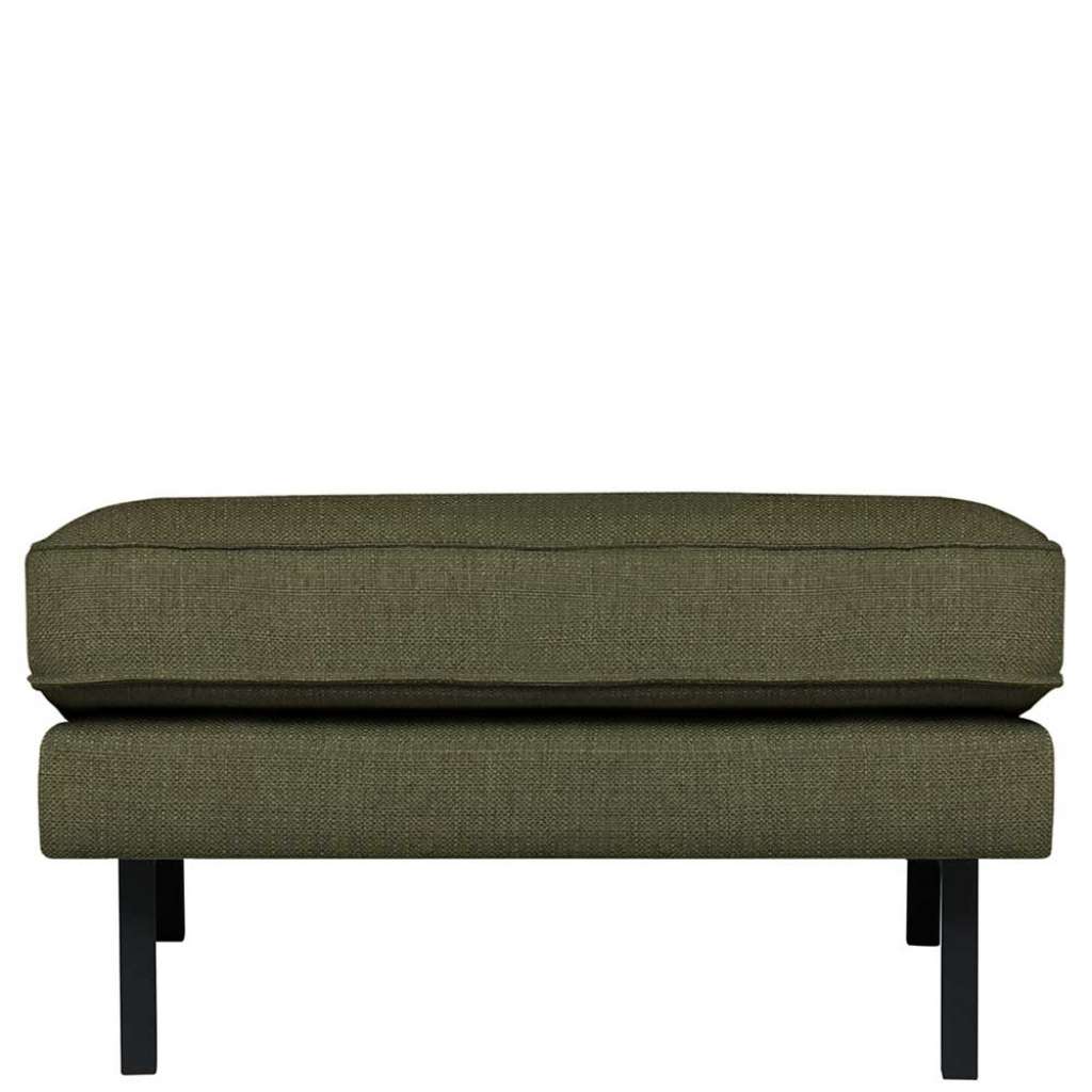 Couchhocker in Graugrün Webstoff Retrostil